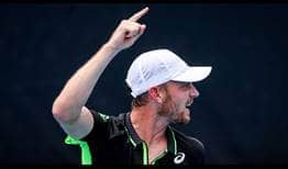 David Goffin defeats Facundo Bagnis on Monday in Sydney to record his first tour-level victory since May 2021. 