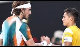 Sebastián Baez disputó un gran partido ante Stefanos Tsitsipas, quien elogió al argentino.