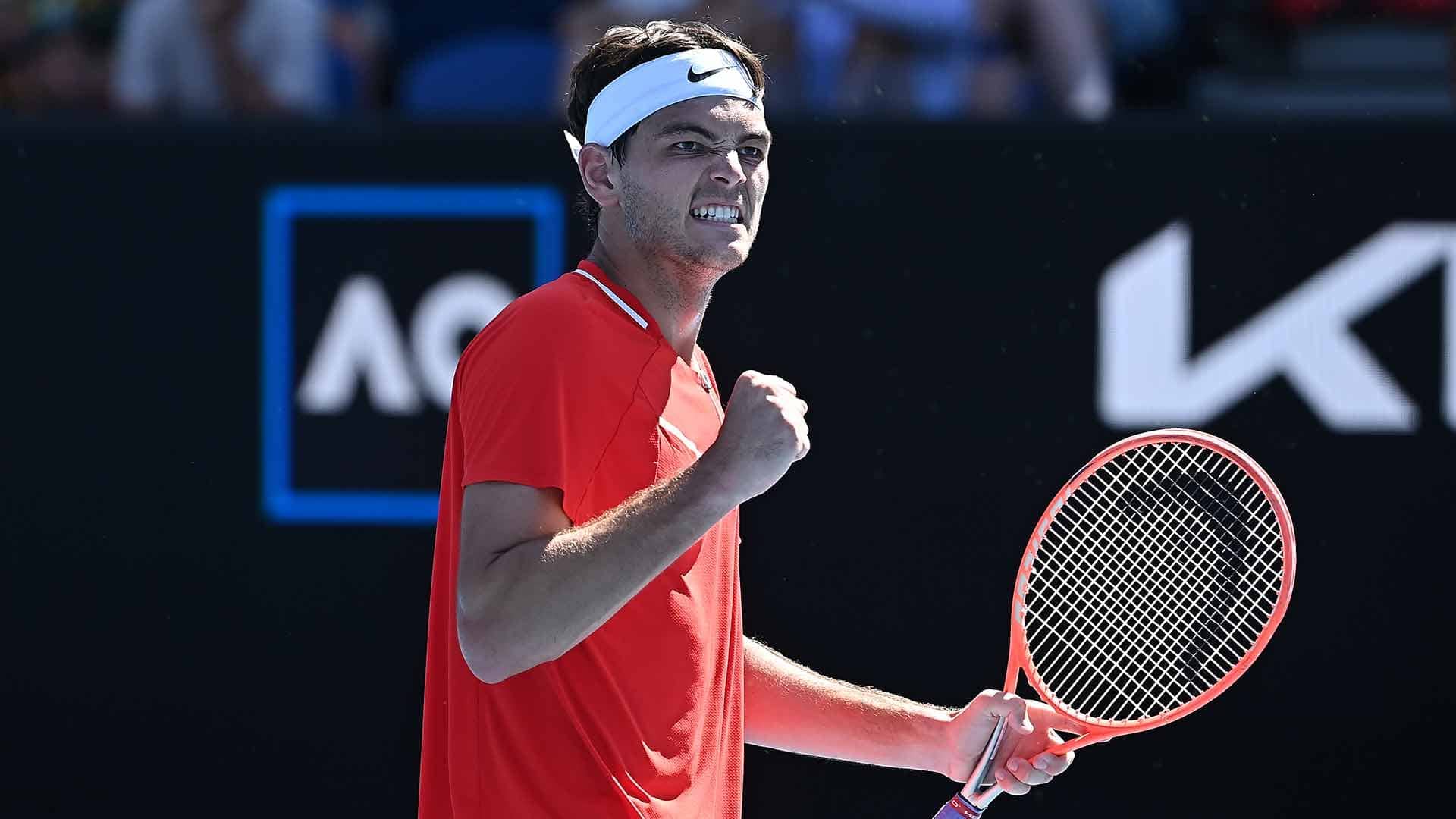 <a href='https://www.atptour.com/en/players/taylor-fritz/fb98/overview'>Taylor Fritz</a> reaches the second week of a Grand Slam for the first time.