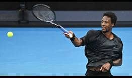 Gael Monfils in action on Day 7 of the Australian Open.