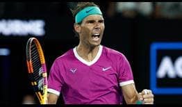 Rafael Nadal celebra un punto frente a Matteo Berrettini en la semifinal del Abierto de Australia.