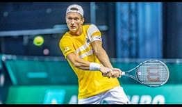 Jiri Lehecka defeats Denis Shapovalov in straight sets on Tuesday in Rotterdam for his first tour-level win.