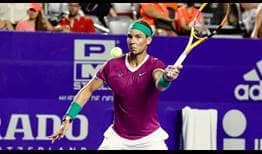 Rafael Nadal wins seven straight points to close out a second-round win in Acapulco.