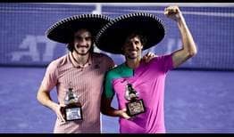 Stefanos Tsitsipas and Feliciano Lopez never trailed in the Acapulco doubles final.