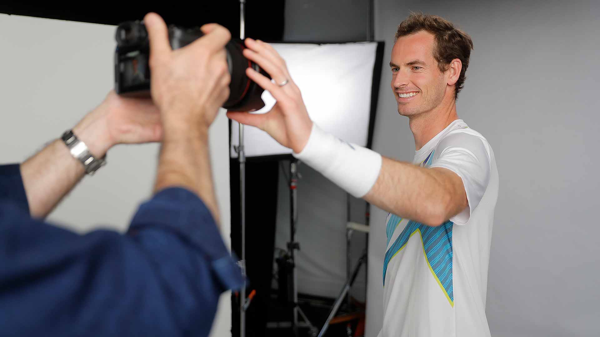 <a href='https://www.atptour.com/en/players/andy-murray/mc10/overview'>Andy Murray</a> at the 2022 ATP/WTA Super Shoot in Indian Wells.
