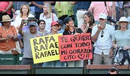 Rafael Nadal fans support the Spaniard during his match against Nick Kyrgios on Thursday in Indian Wells.