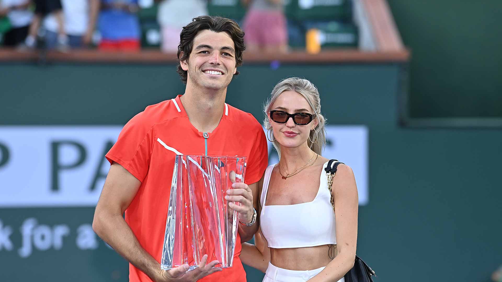 Taylor Fritz with his girlfriend