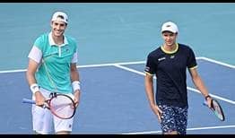 John Isner and Hubert Hurkacz advance to the semi-finals at the Miami Open presented by Itau on Wednesday.
