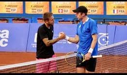 Alex Molcan (left) comes back from a set down to defeat Botic van de Zandschulp and reach his second ATP Tour semi-final in Marrakech.