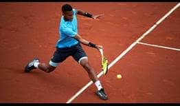 Felix Auger-Aliassime battles to victory in the second round of the Barcelona Open Banc Sabadell on Wednesday.