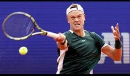 Holger Rune unleashes a forehand on his way to victory against World No. 3 Alexander Zverev at the BMW Open by American Express in Munich on Wednesday.