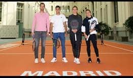 Andy Murray, Carlos Alcaraz, Paula Badosa y Simona Halep asisten a la presentación del Mutua Madrid Open 2022.