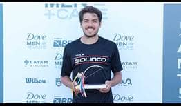 Joao Domingues celebrates his first ATP Challenger title since 2019, prevailing in Salvador de Bahia.