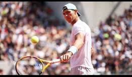 13-time champion Rafael Nadal during practice at Roland Garros on Saturday.