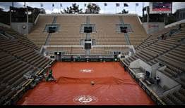 Rain suspended play for two hours and eight minutes on Monday at Roland Garros.