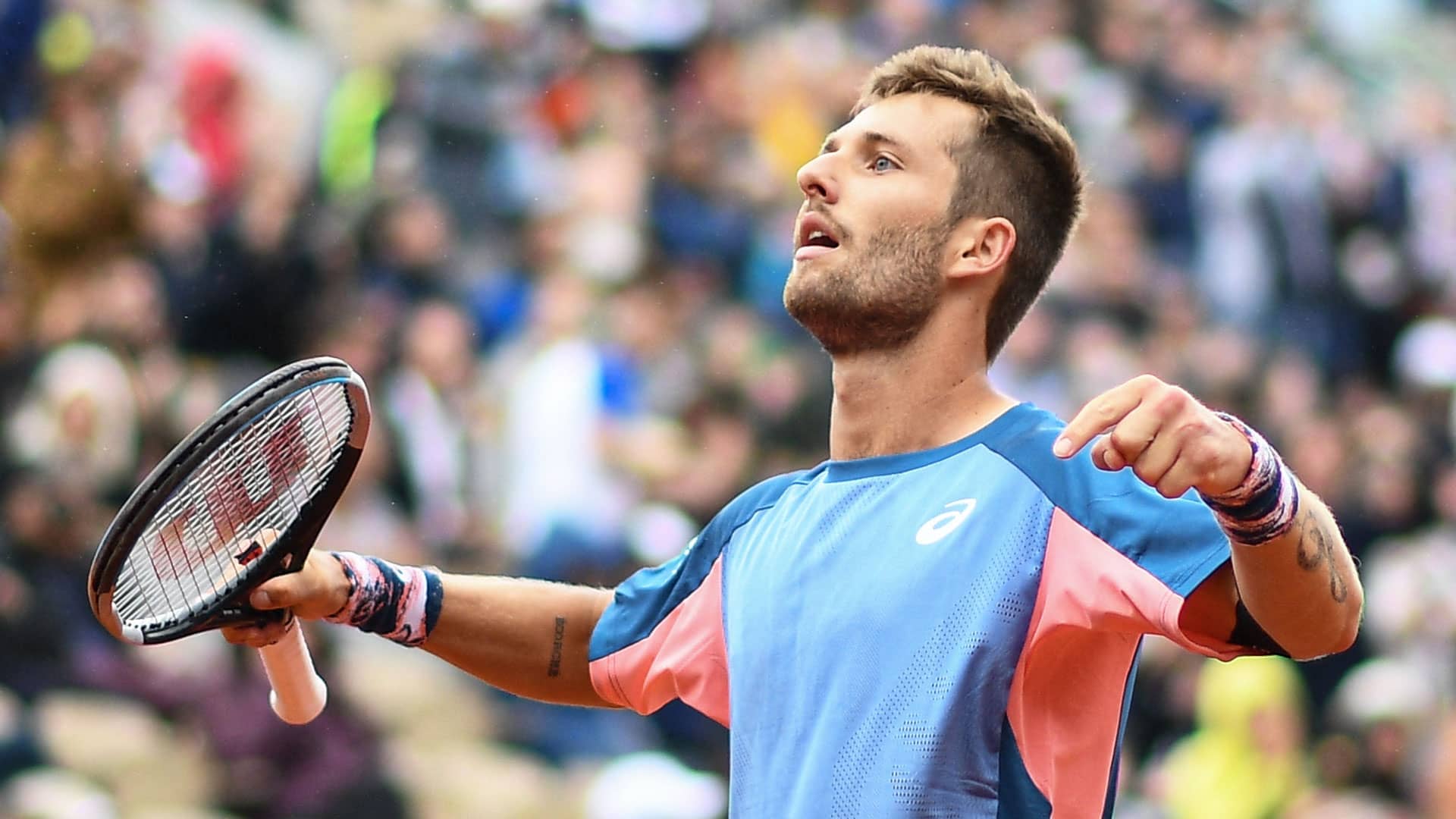 Corentin Moutet faces Rafael Nadal for the first time on Wednesday at Roland Garros.