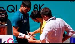 Juanjo Moreno cuidando todos los detalles antes de la final del Mutua Madrid Open.