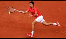Novak Djokovic in action against Aljaz Bedene on Friday in Paris.