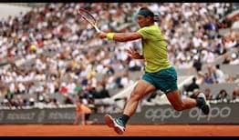 Rafael Nadal in action against Casper Ruud in the Roland Garros final on Sunday.