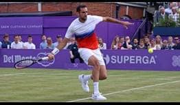 Marin Cilic advances to the quarter-finals in his 15th Queen's Club appearance.