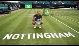 Daniel Evans is the champion in Nottingham, claiming his third career grass-court crown.