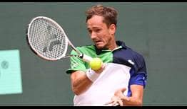 Daniil Medvedev in action at the Terra Wortmann Open in Halle on Friday.