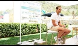 Rafael Nadal ha entrenado esta semana en las pistas de hierba del Mallorca Country Club.