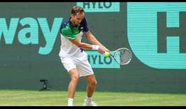 Daniil Medvedev powers past Roberto Bautista Agut in Halle on Friday.