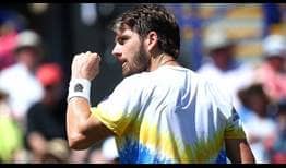 Cameron Norrie converts all four of his break points in a straight-sets win on Wednesday against Brandon Nakashima in Eastbourne.