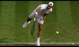 Francisco Cerundolo in action against Rafael Nadal at Wimbledon on Tuesday.