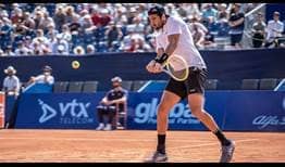 Matteo Berrettini in action in Gstaad on Friday.