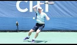 Kyle Edmund hizo su regreso en singles esta semana en el Citi Open.