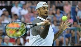 Nick Kyrgios does not face a break point in his straight-sets win against Mikael Ymer on Saturday in the Washington semi-finals.