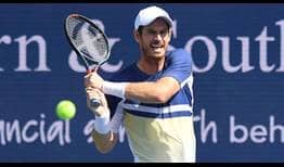 Andy Murray in action against fellow Briton Cameron Norrie at the Western & Southern Open in Cincinnati on Wednesday.