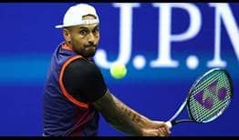 Nick Kyrgios falls to Karen Khachanov in the quarter-finals of the US Open.