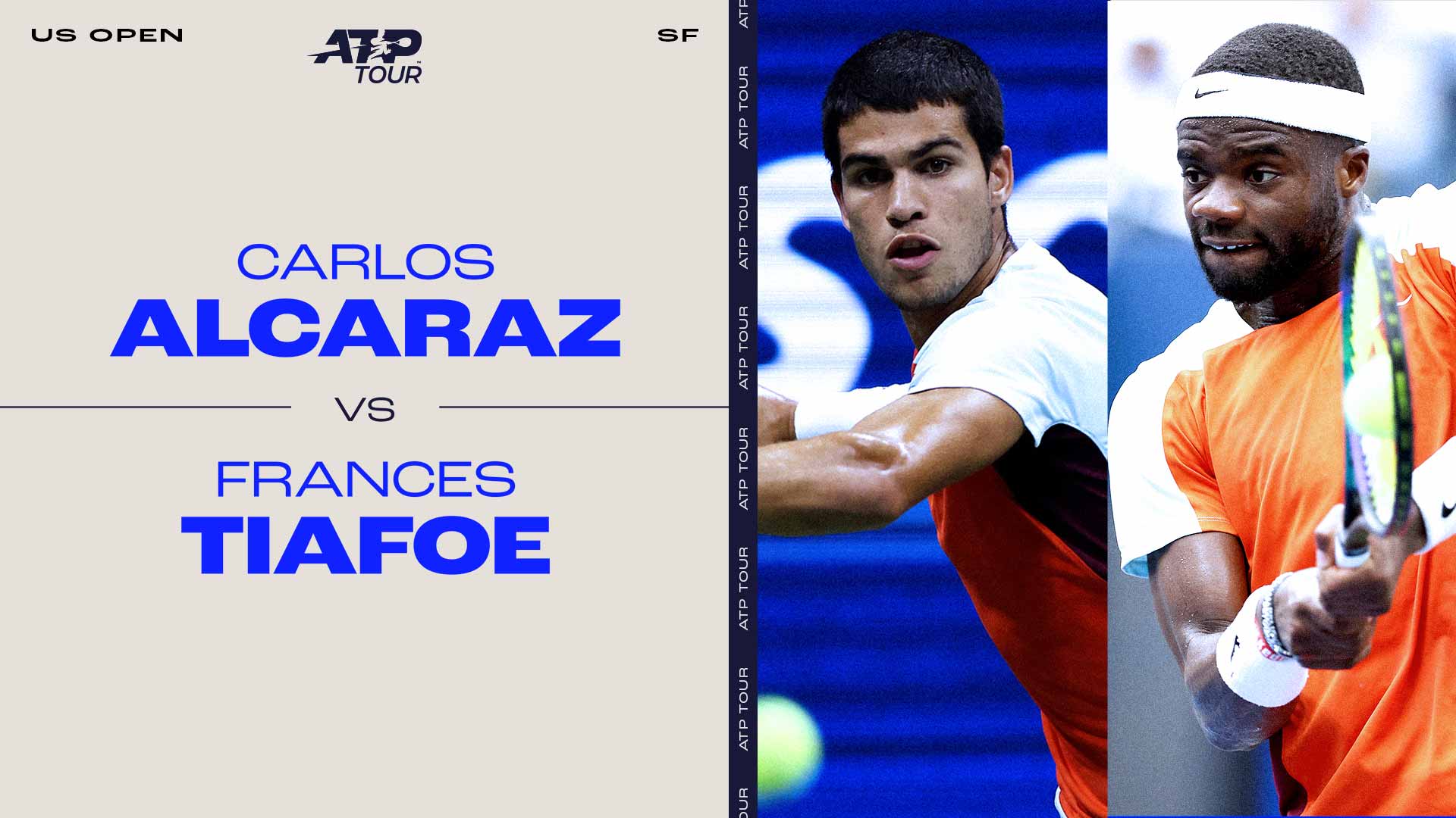 Carlos Alcaraz and Frances Tiafoe both seek their first appearance in a Grand Slam final.