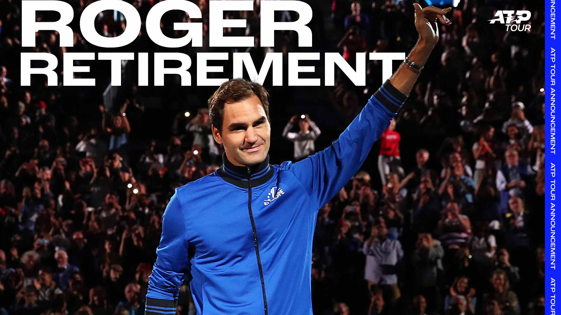 Roger Federer announces his retirement from professional tennis.