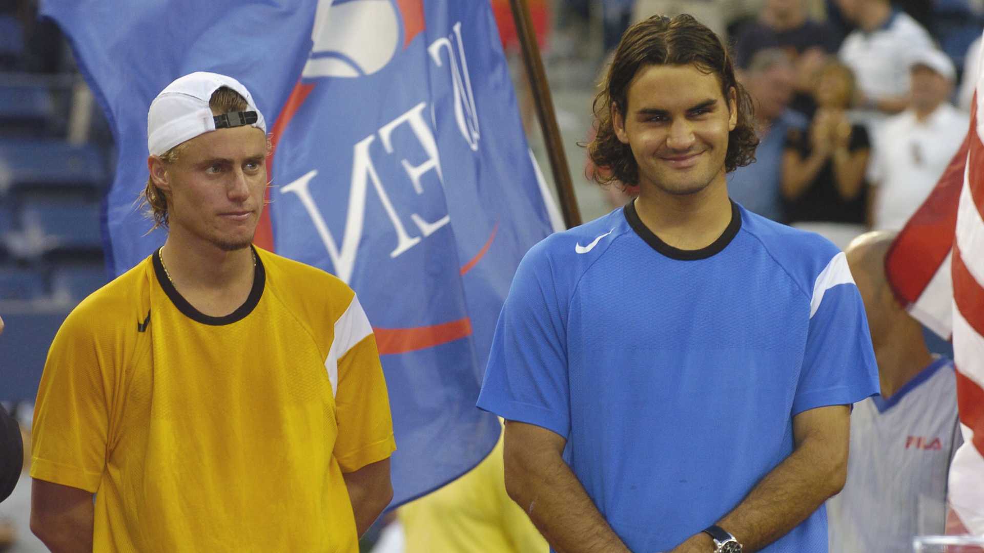 Lleyton Hewitt and Roger Federer