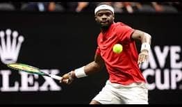 Frances Tiafoe defeats Stefanos Tsitsipas to win the Laver Cup for Team World.
