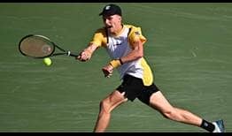 Jenson Brooksby battles past qualifier Wu Tung-Lin at the Eugene Korea Open Tennis Championships in Seoul on Tuesday.