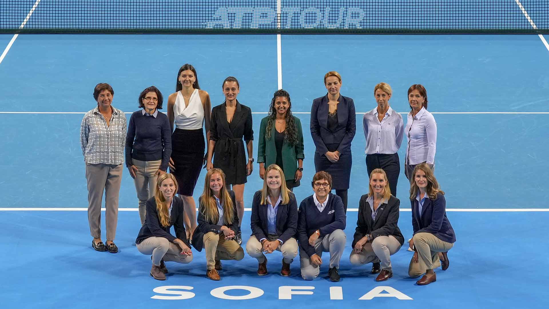 Members of the <a href='https://www.atptour.com/en/tournaments/sofia/7434/overview'>Sofia Open</a> tournament team and the officiating crew.