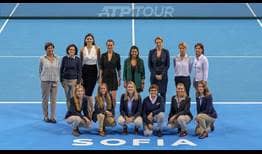 Members of the Sofia Open tournament team and the officiating crew.