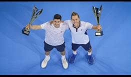 David Vega Hernández y Rafael Matos posan tras conquistar el Sofia Open 2022.