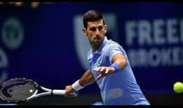 Novak Djokovic compite ante Medvedev en las semifinales del Astana Open.