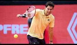 Dominic Thiem in action on Wednesday in Gijon.