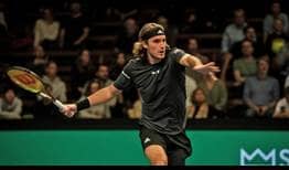 Stefanos Tsitsipas wins two tie-breaks against Maxime Cressy on Wednesday to reach the Stockholm quarter-finals.