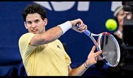 Dominic Thiem saves three match points to reach the semi-finals on Friday at the European Open.