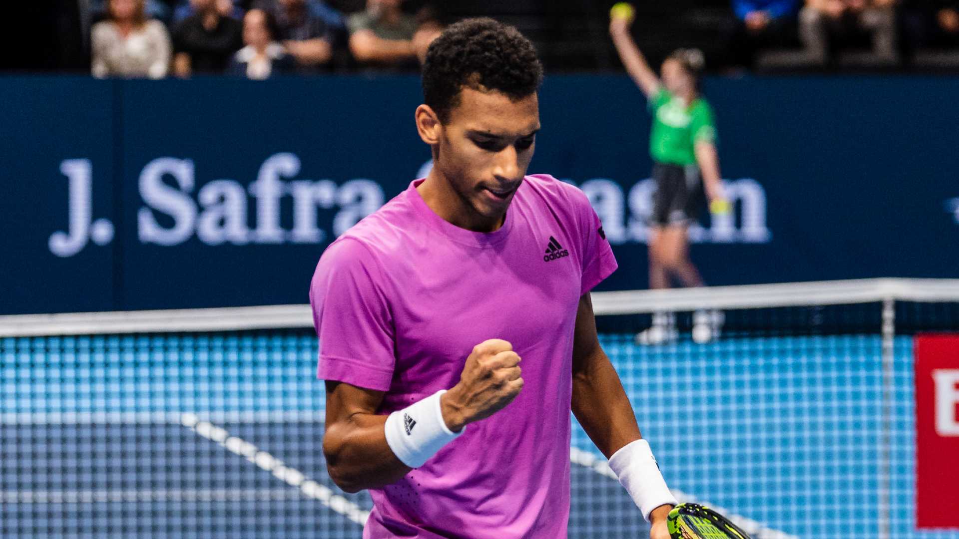 Felix Auger-Aliassime drops just seven points in the second set of his Basel victory.