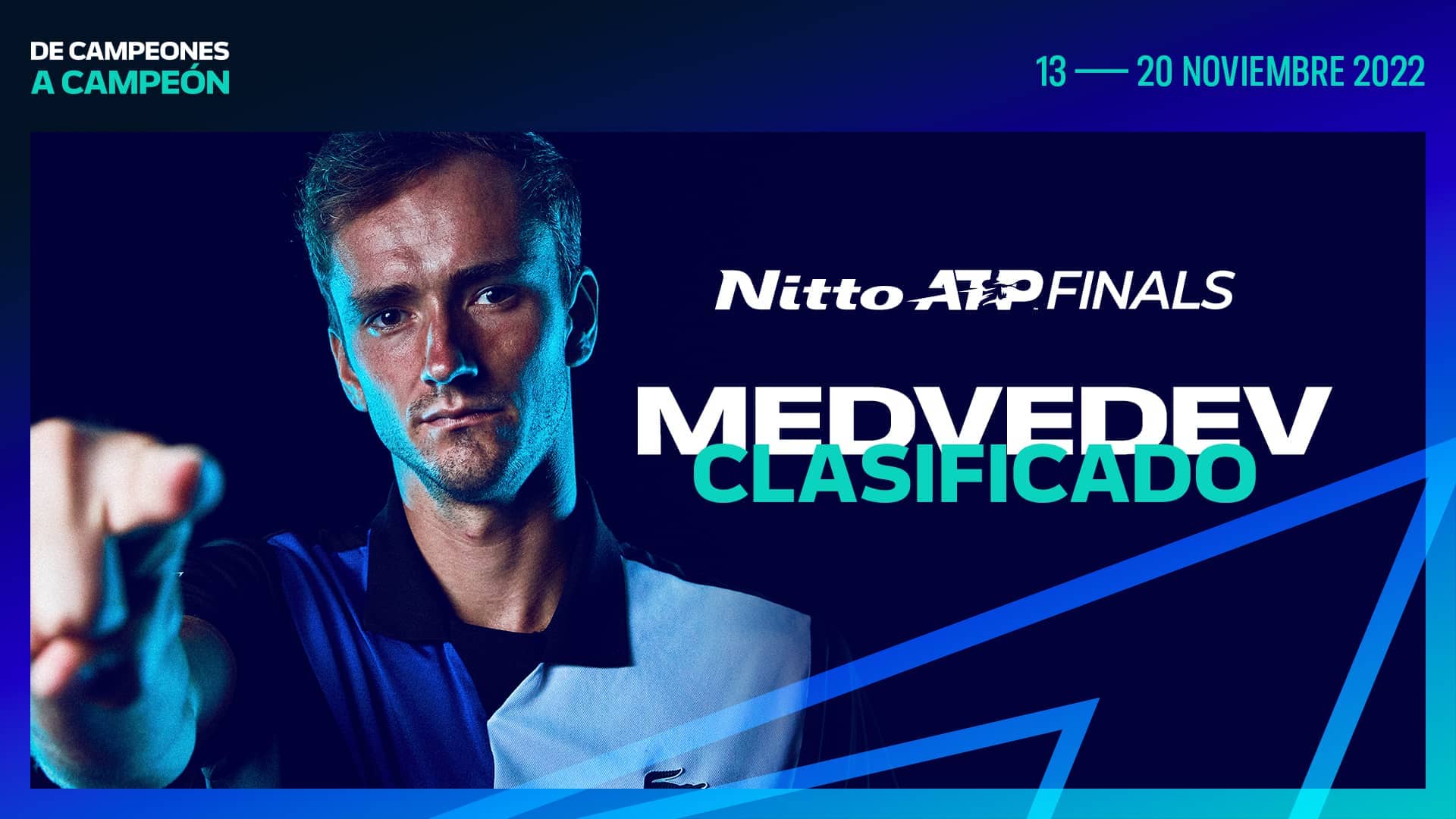Daniil Medvedev es el sexto jugador clasificado para las Nitto ATP Finals 2022.