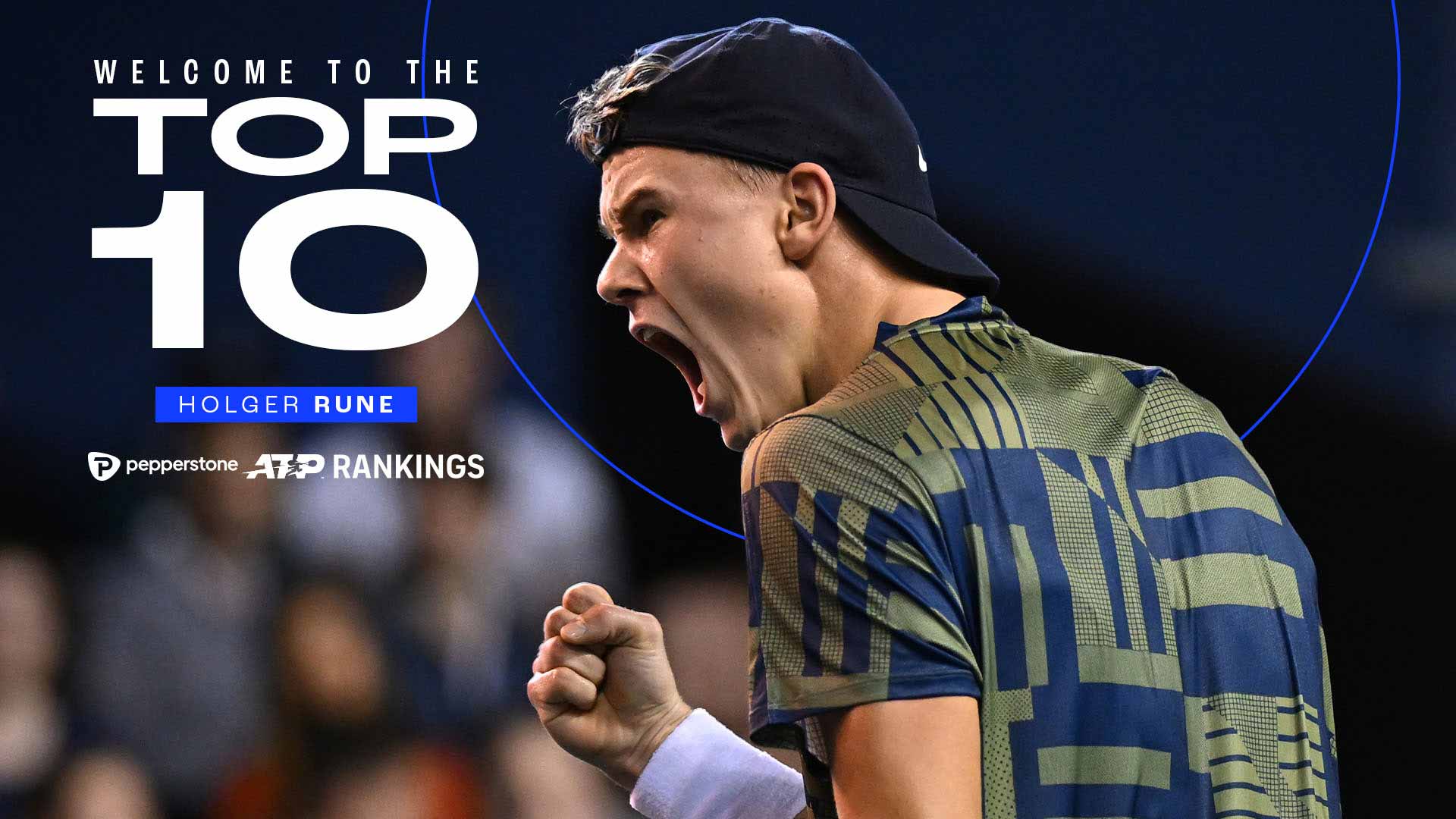 Holger Rune es el tercer jugador activo más joven, tras Rafael Nadal y Carlos Alcaraz, en alcanzar el Top 10 del Pepperstone ATP Rankings. 